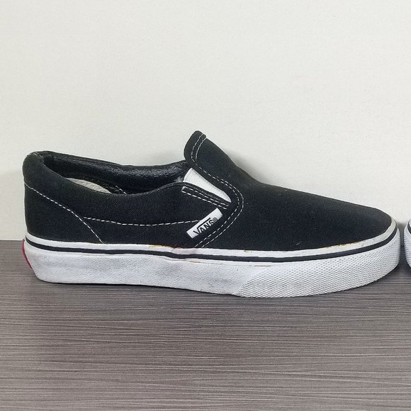 Vans Kids Slip-On Sneaker, Black & White Fabric, Childrens Size 1.5 - Picture 7 of 13